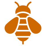 Stylized bee illustration in orange