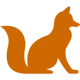 Stylized fox graphic in profile