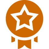 Star medal icon with ribbons